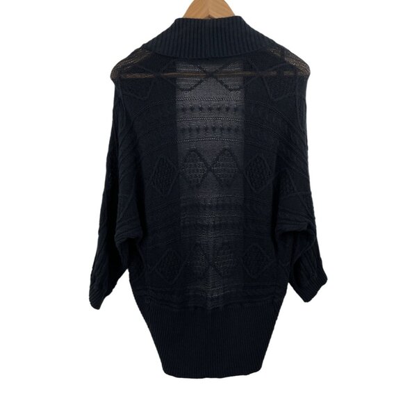 Cato Womens Size Medium Black Open Front Cardigan Sweater - Picture 2 of 8